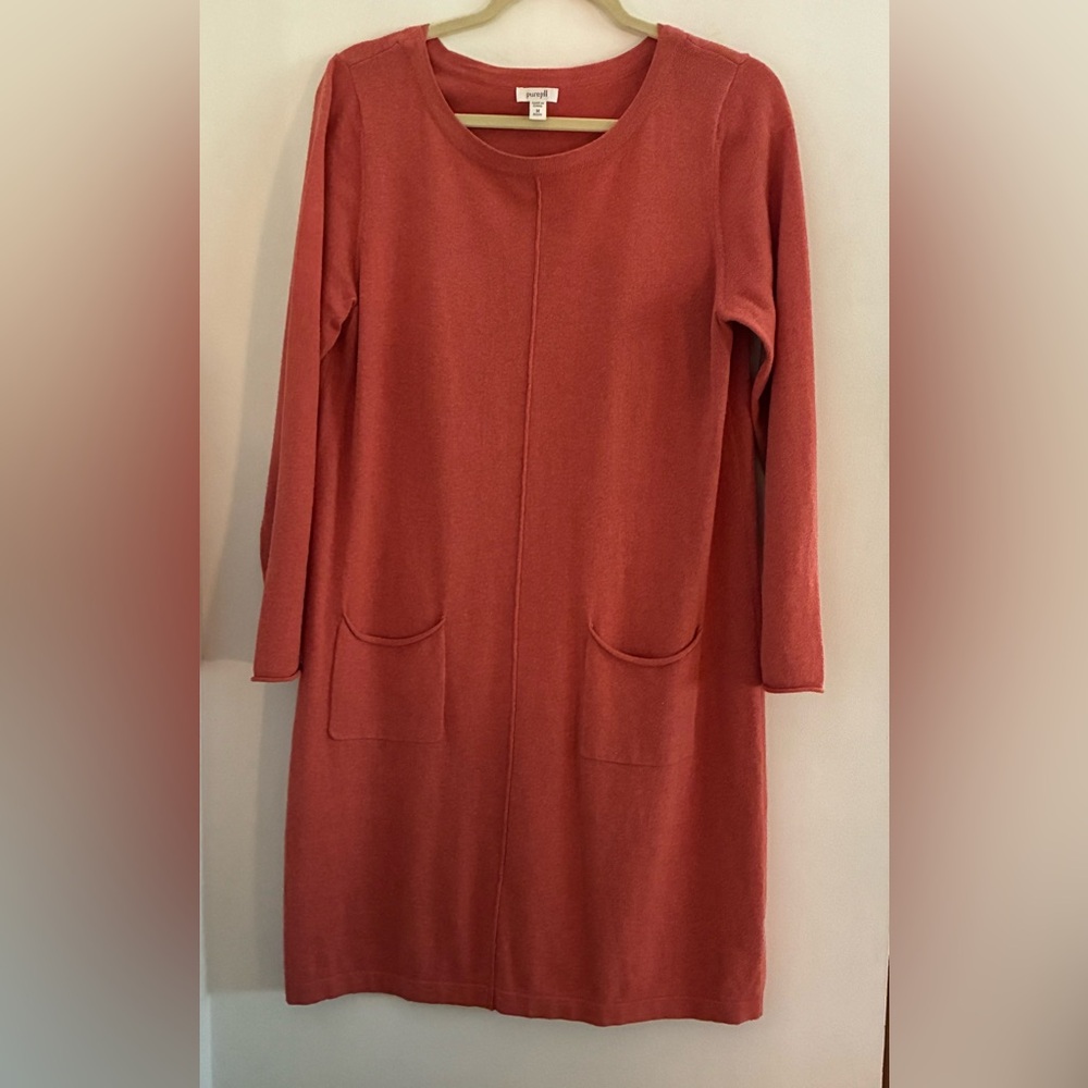 Women's cotton and cashmere Coral Dress with Pockets